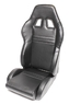 TA-Technix sport seat - black, pvc-leather, adjustable